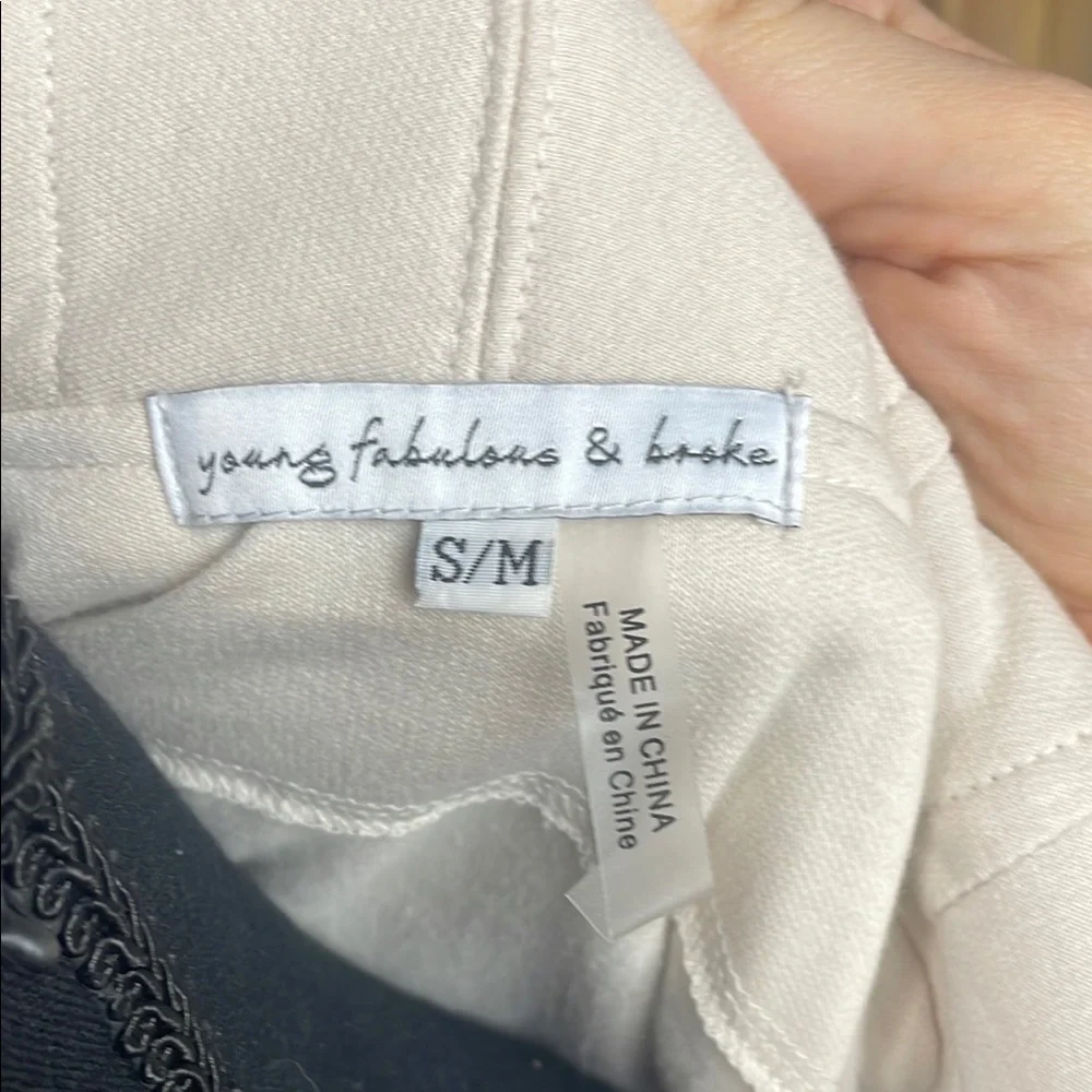 Young Fabulous & Broke cream long line open front quilted blanket cardigan